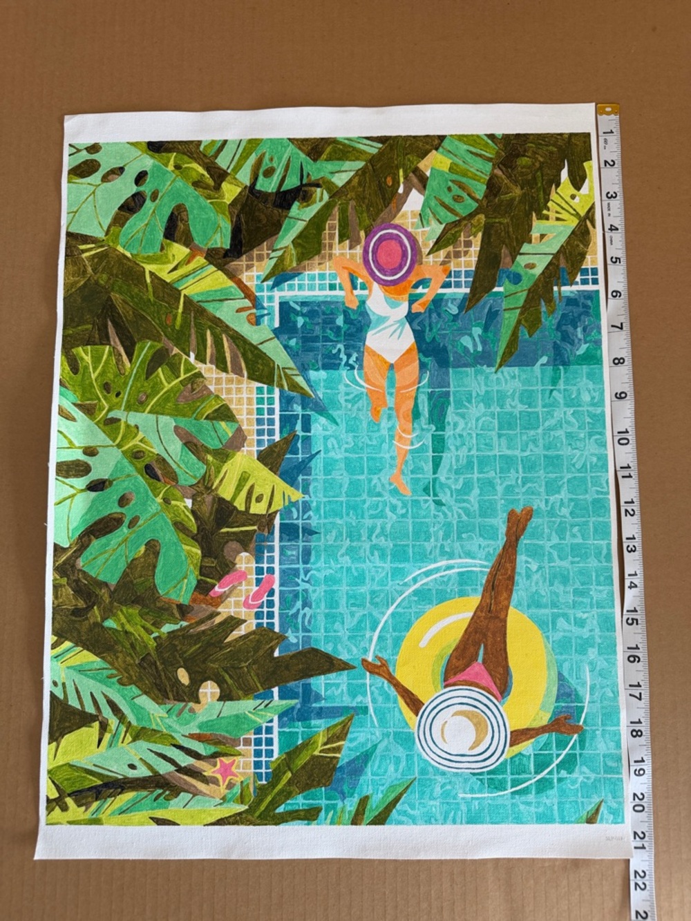 Tropical Poolside Escape – Finished Paint by Number Canvas Art - Picture 3 of 3